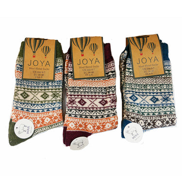 3 pairs of Men's Dark Fairisle wool blend socks