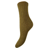 Olive green ribbed wool blend socks size 4-7