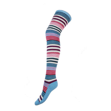 Light blue striped over-the-Knee Wool Blend Socks