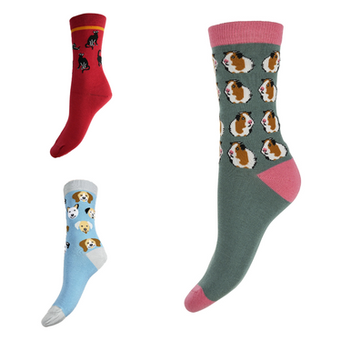 Favourite pets bundle - 3 pairs of ladies' bamboo socks