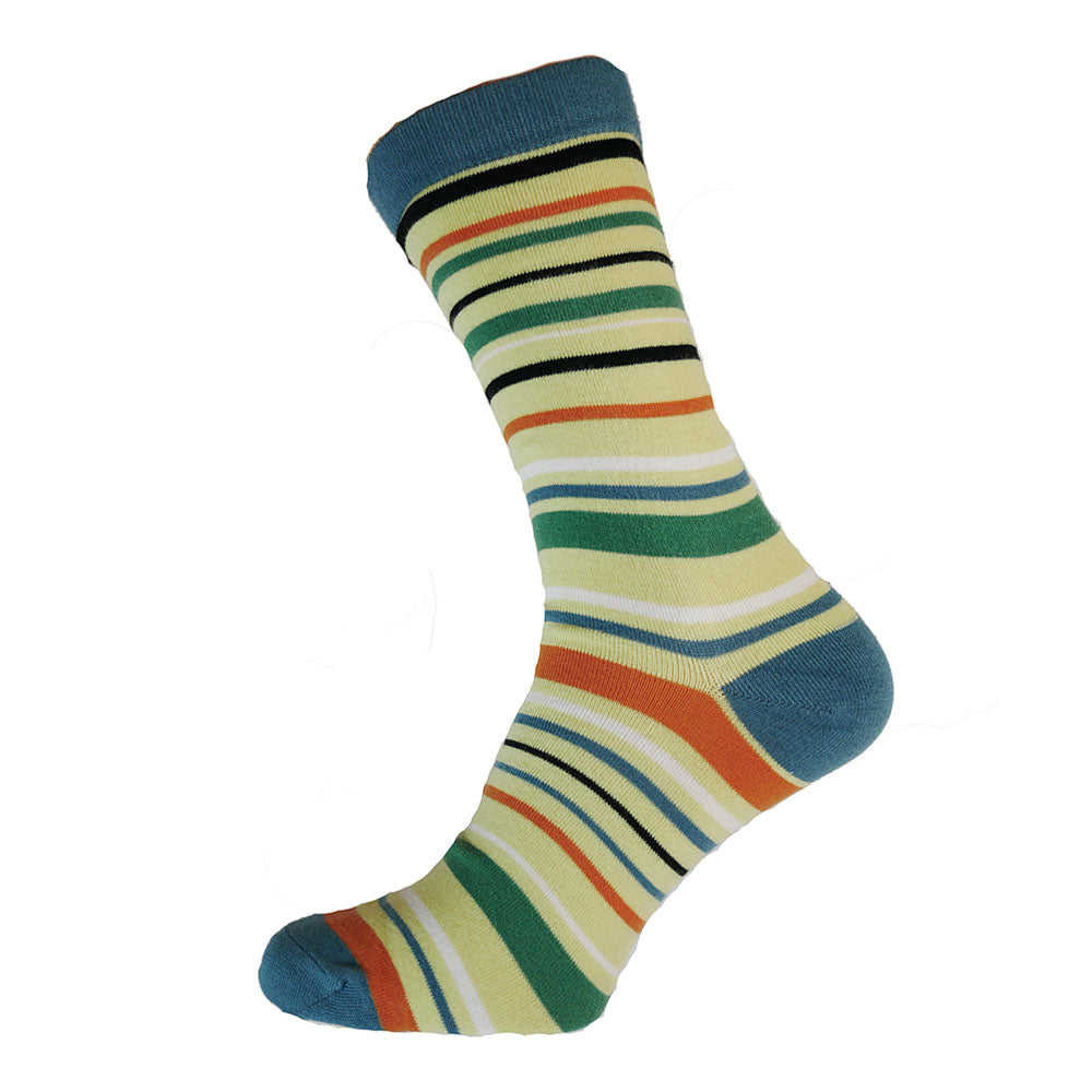 Pale striped bamboo socks