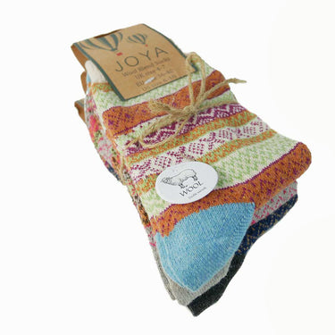 3 pairs of Ladies Fairisle Wool blend Socks