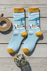 Fishing Boat Bamboo Socks