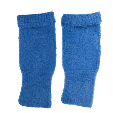 Blue Fine knit fingerless gloves