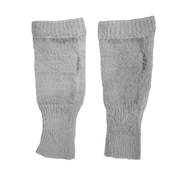 Light grey Fine knit fingerless gloves