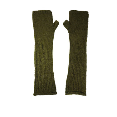 Long Green Fingerless Gloves