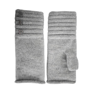 Grey Fingerless gloves with buttons