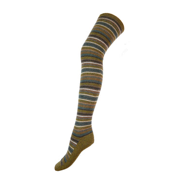 Green striped over-the-Knee Wool Blend Socks