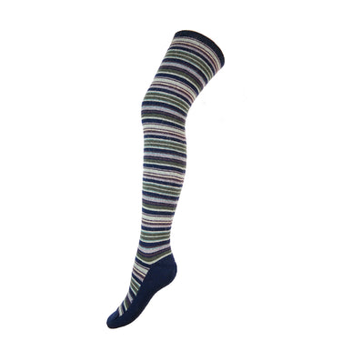 Dark blue striped over-the-Knee Wool Blend Socks