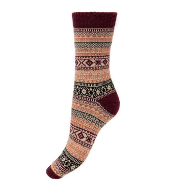 Patterned sock on a white background