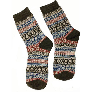 Men's Dark Green Fairisle Socks