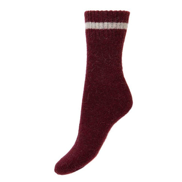 3 pairs of Men's Thick Dark wool blend socks - dark grey, mustard and burgundy