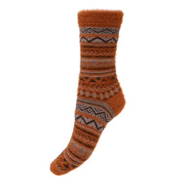 Orange patterned Wool blend socks