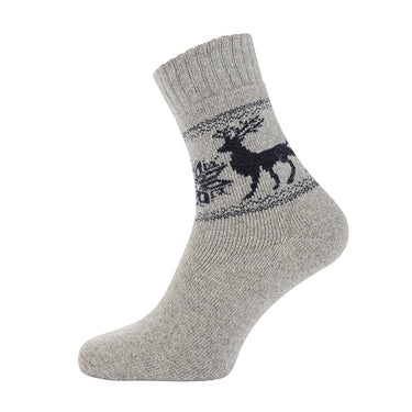 Grey reindeer wool blend socks