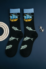Shark & Ship Men's Bamboo Socks