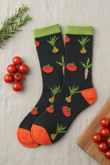 Vegetable Print Men's Bamboo Socks