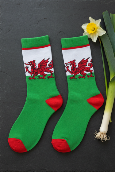 Welsh Dragon Men's Bamboo Socks