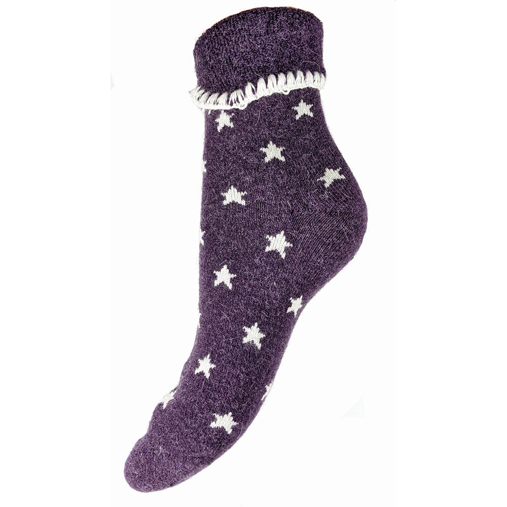 3 pairs of Purple patterned Cuff socks - buy 2 for £35