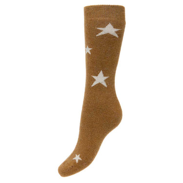 Mustard wool blend socks with stars