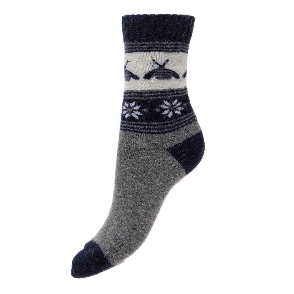 Black and Grey Wool Blend Socks