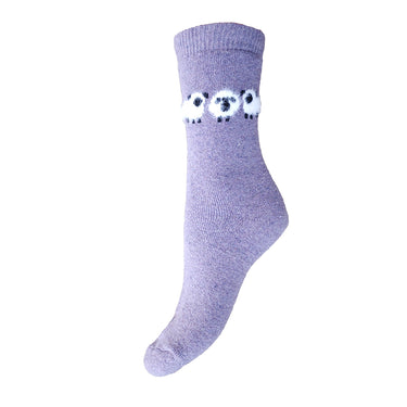 Thick Purple socks with flock of fluffy sheep