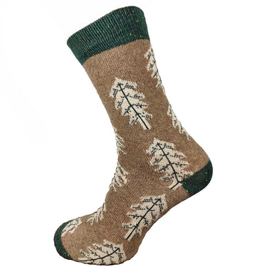 Beige Tree Wool Blend Socks