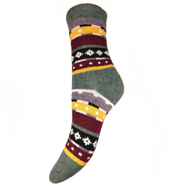 Country Green Wool Blend Socks