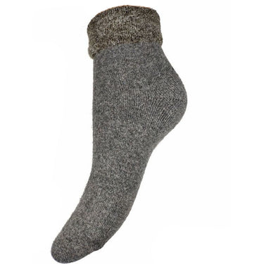 Grey Wool Blend Cuff Socks