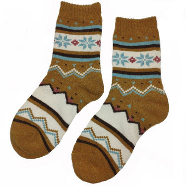 Mustard And Cream Scandi Wool Blend Socks