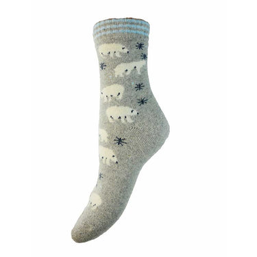 Grey Polar Bear Wool Blend Socks